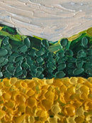 Pointillist yellow flower field-11