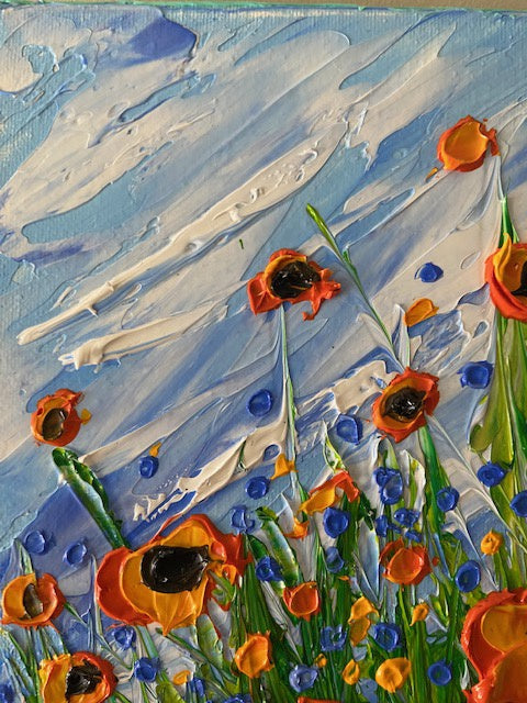 Abstract poppy field