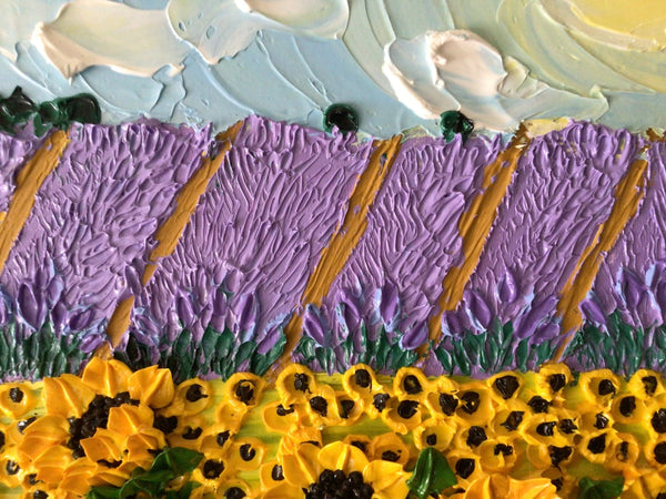 3D Sunflowers and lavender field