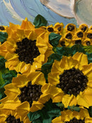 3D sunflower field impasto acrylic painting-12