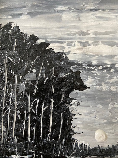 Black and white abstract landscape