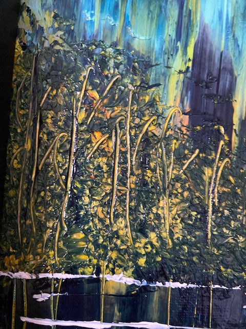 Abstract Northern Lights landscape