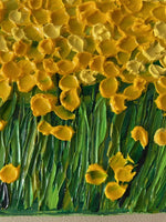 Pointillist yellow flower field