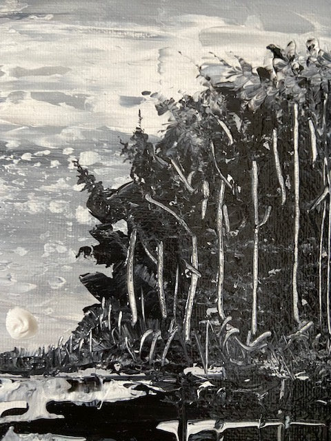 Black and white abstract landscape