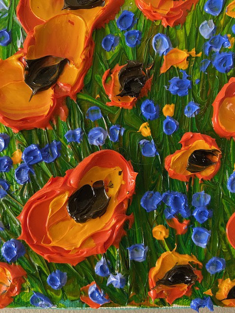Abstract poppy field