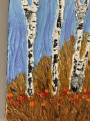 Abstract birch tree impasto diptych-14
