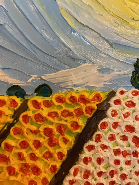 3D daffodils field