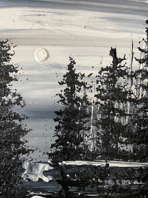 Abstract black and white landscape