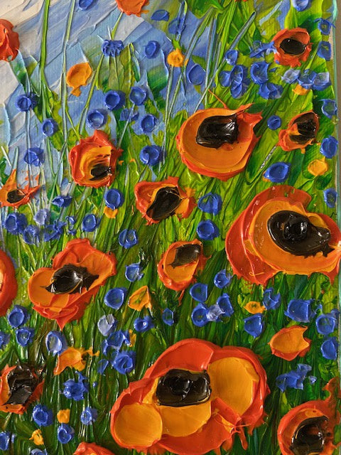 Abstract poppy field