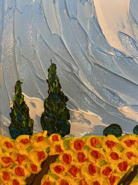 3D daffodils field