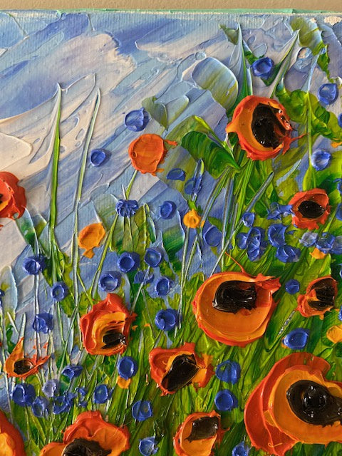 Abstract poppy field