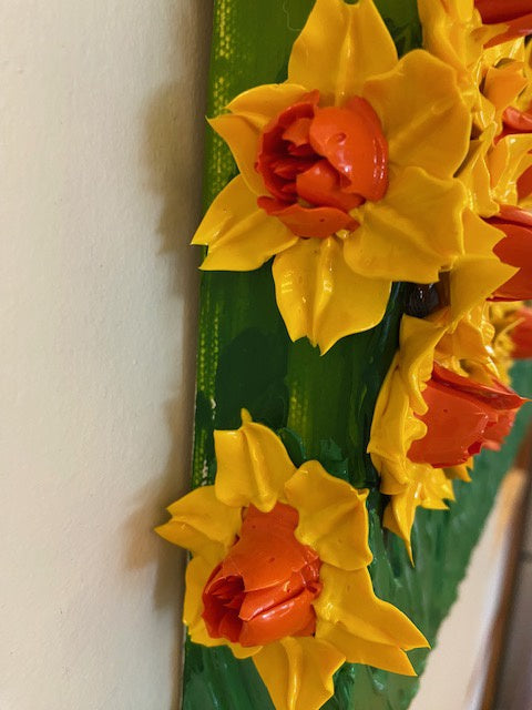 3D daffodils field