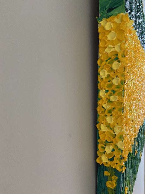 Whimsical yellow flower field