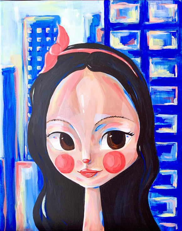 blue city, blue girl