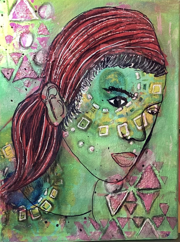 The girl with red hair