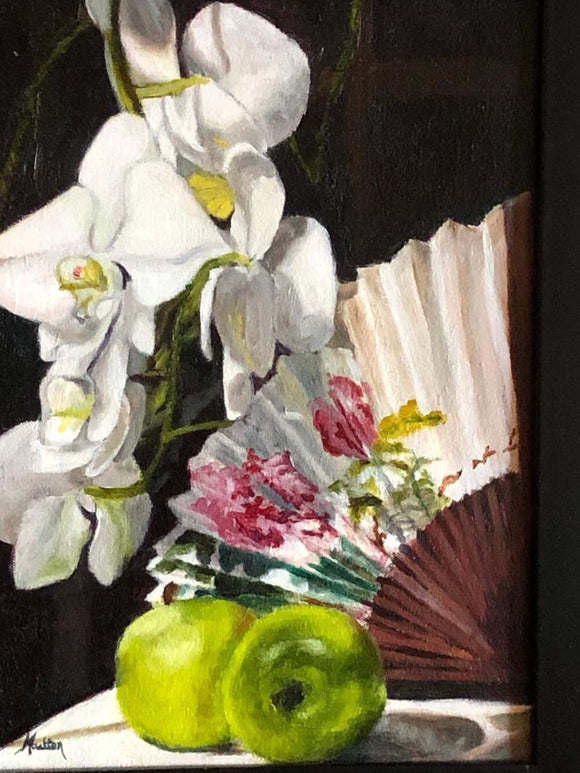 Fan with Orchids