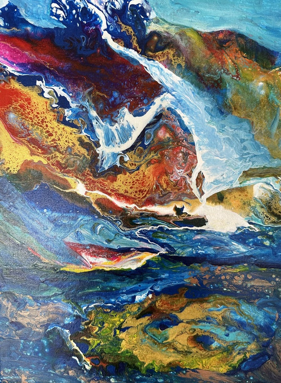 Abstract- Sunset over the mountains