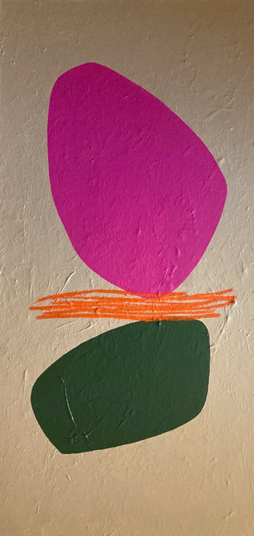 Let's Simplify Things -Pink green orange oil pastel