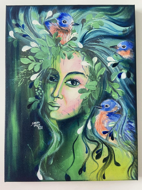 “ Peaceful Mind “ Hand embellished canvas reproduction