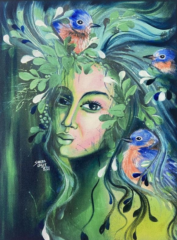 “ Peaceful Mind “ Hand embellished canvas reproduction