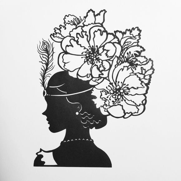 Lady Art Nouveau Peonies
