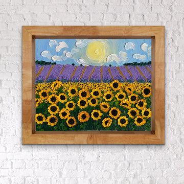 3D Sunflowers and lavender field