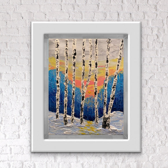 Abstract birch trees