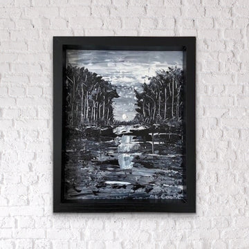 Black and white abstract landscape