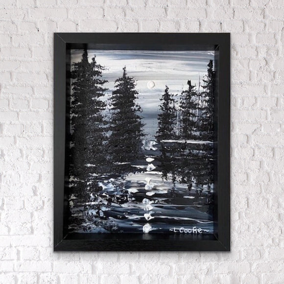 Abstract black and white landscape