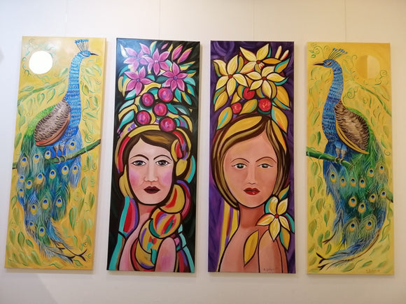 Gopis and Peacock