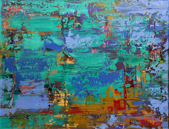 Abstract With Teal
