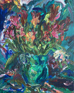 Tulips in a Green Vase