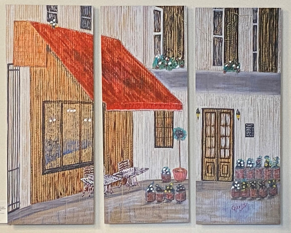 French Cafe Metal Matte Print
