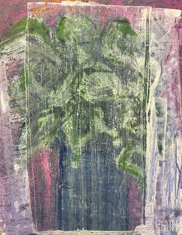 Greens in Blue Vase
