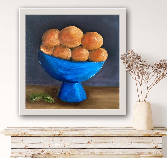 "Ordinary Days" Still Life wit Fruit Bowl of Oranges