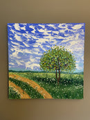 Whimsical landscape impasto painting-2
