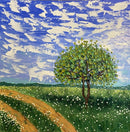 Whimsical landscape impasto painting-1