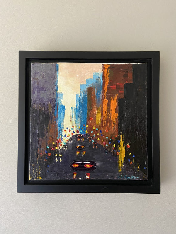 Abstract cityscape impasto