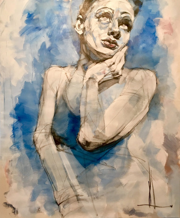 Woman in blue
