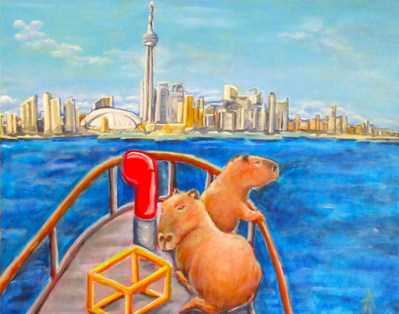 Capybaras Cross the Water