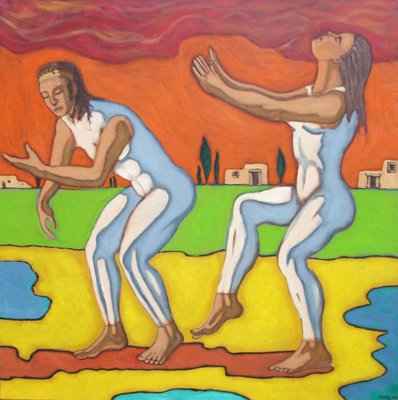 Dancers with yellow earth