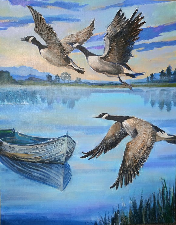 Flying geese. Midsummer