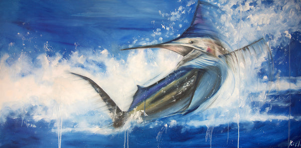 Black Marlin Breaking the Surface