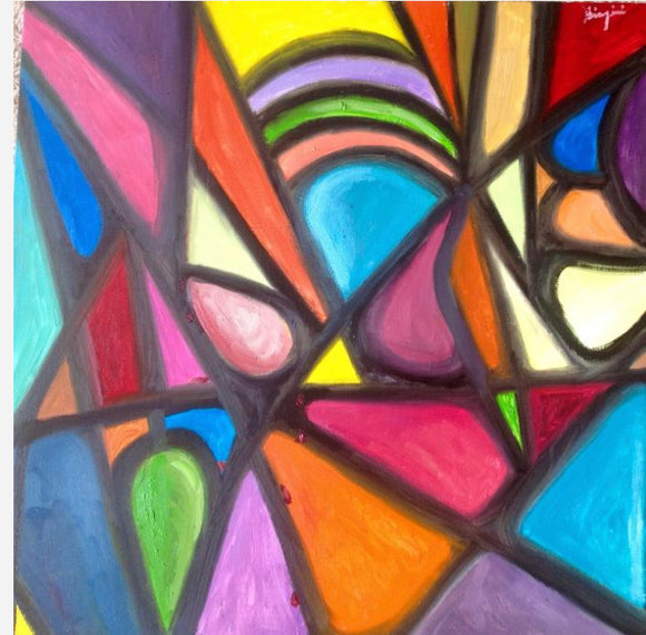 Two birds crashing against my window