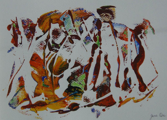 Mono Print #5 - Ski Holiday