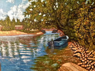 Blue Boat on French River