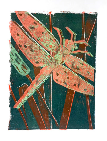 Dragonfly3 lino print
