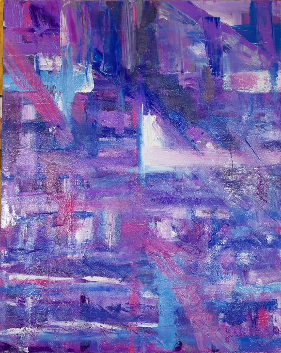 Purple, magenta and white