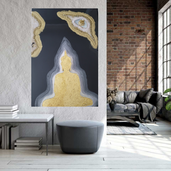 3D Black n Gold Buddha