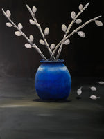 The vase in blue